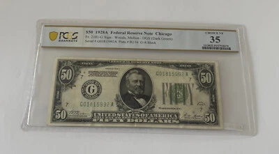 1928 -$50  -FEDERAL RESERVE NOTE CHICAGO   PCGS CHOICE VF 30 - Image 1 of 2