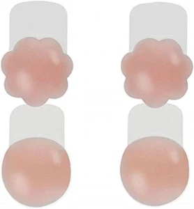 Silicone Nipple Covers 2 Pairs Reusable Push up Pasties 4'' Pink - Picture 1 of 12