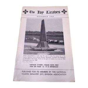 Vtg Ivy Leaves Booklet November 1969 4th Infantry Division - Picture 1 of 3