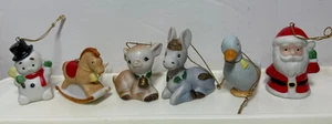 6 HOMCO Home Interior Porzellan Christbaumschmuck Weihnachtsmann Esel Schneemann - Bild 1 von 4