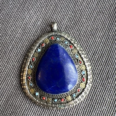 Кулон Bajalia большой серебристый лазурит - Изображение 1 из 4
