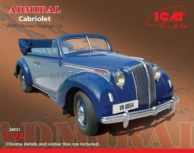 ICM 24021 1/24 Admiral Cabriolet, WWII German Passenger Car - Immagine 1 di 2