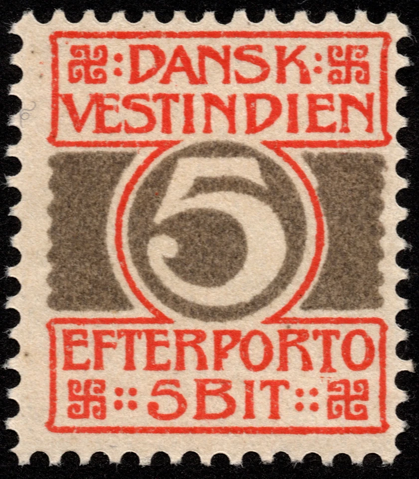 Danish West Indies Stamp Scott J5 Mint Fine 5 Cents Numeral of Value Postage Due - Image 1 of 1