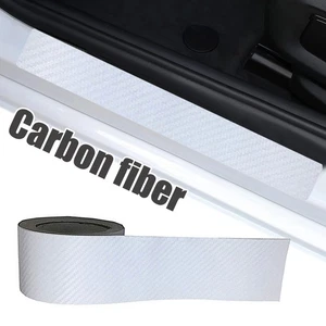 3D Carbon Fiber Car Door Sill Scuff Cover Film Anti Scratch Sticker Accessories - Foto 1 di 5