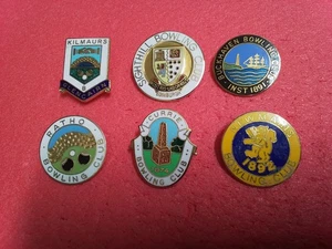 BOWLING BADGES 6 SCOTTISH CLUB BOWLING BADGES - Picture 1 of 1