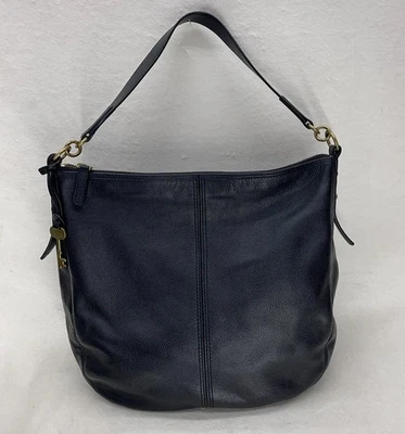 Сумка через плечо Fossil Jolie черная шагреневая кожа короткий плечевой ремень *читайте - Изображение 1 из 4