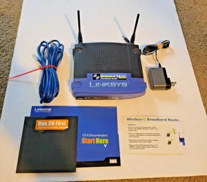 Linksys WRT54G v8 54 Mbps  Wireless-G Broadband 4-Port 10/100 Router w/ Adapter - Picture 1 of 3