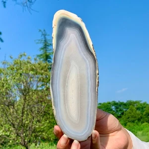 384G Natural and Beautiful Agate Geode Druzy Slice Extra Large Gemstone - Picture 1 of 24