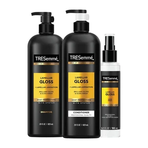 Champú, acondicionador y spray brillante Tresemmé brillo laminar para brillo brillante - Imagen 1 de 12