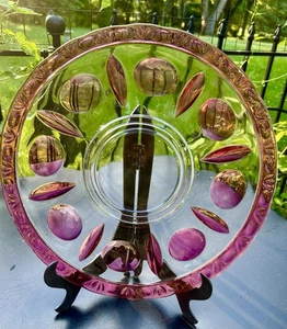 Vintage Indiana Ruby Cranberry Flash Glass Colony Platter Snack Server Plate 14” - Picture 1 of 4