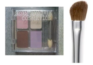 Jordache Palette of 4 Powder Eye Shadows PURPLE w/ Elf Eye Defining Brush NEW - Picture 1 of 4