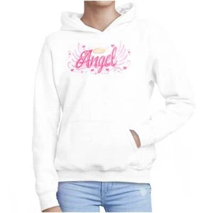Airbrushed Angels Wings Halo Hearts Love Youth Girls Hoodie Sweatshirts Kids - Picture 1 of 7