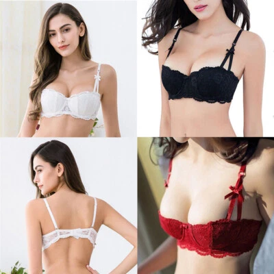 Lace Bra Underwire Brassiere Embroidery Push Up Half Cup for Women Lingerie - Image 1 of 4