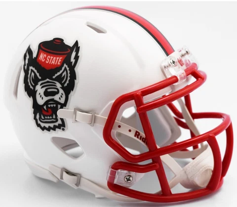 North Carolina State Wolfpack White Tuffy NCAA Riddell SPEED Mini Helmet Cover