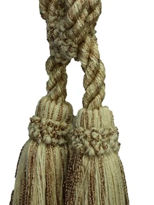 Conso Marquise P89 NATURAL DAWN Mix Drapery Curtain Double 5.5" Tassel Tieback - Picture 1 of 4