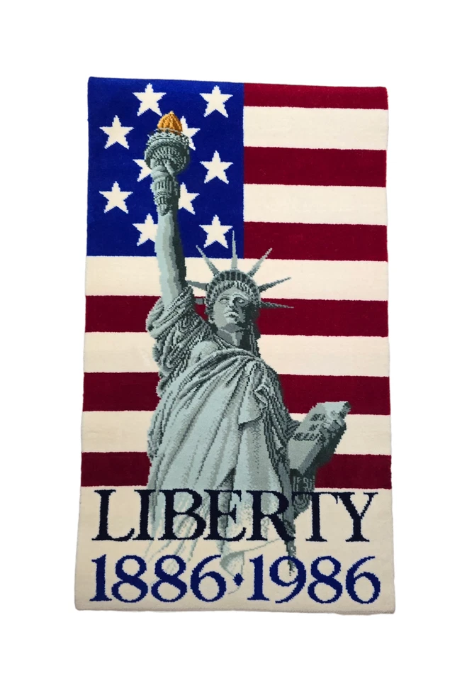 Nueva Alfombra Mohawk Alfombra Tejida Liberty Edición Bandera Americana 1886-1986 Centenario Foto 1 de 4