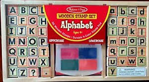 Melissa & Doug, Wooden Alphabet Stamp Set, Ages 4+
