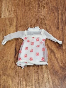 1970s Barbie Clone Mego Maddie Mod Fashion Cherry Frappe White GoGo Dress Only - Picture 1 of 4