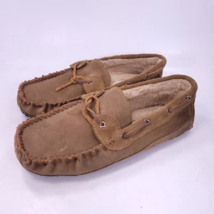 Minnetonka Comfort Slip On Slide Moccasin Slipper Mens Size 9 Brown - Picture 1 of 8