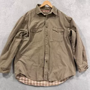 Wolverine Shirt Mens XL Brown Snap Up Long Sleeve Heavyweight Lined Workwear - Picture 1 of 12