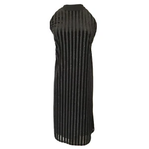 J. Jill Wearever Black Velvet Stripped Halter Neck Dress S Sleeveless Stretch AZ - Picture 1 of 9