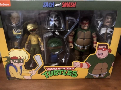 TMNT ZACH AND SMASH 7" INCH 2 FIGURE SET PACK NECA 2023 NEW SEALED - Image 1 of 2