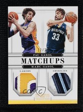 2012 Panini National Treasures Matchups Materials Prime /25 Marc Gasol Pau HOF
