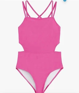 Size 14 Kanu Surf Girls' Beach Sport Cut-Out One Piece Swimsuit Travel Vacation - Picture 1 of 3