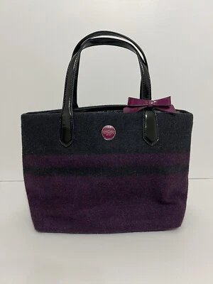 Bolso de mano Coach de lana negro y púrpura Foto 1 de 4