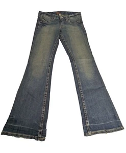 BEBE Women's Blue Cotton Flare Denim Jeans Size 26 - Picture 1 of 4