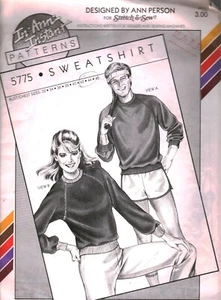5775 Stretch & Sew Sewing Pattern Vintage Misses 1980s Mens Sweatshirt CUT - Picture 1 of 2