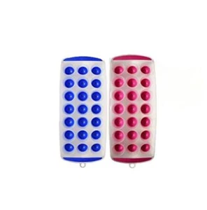 2 Pack Silicone Easy Out Fill Freeze Pop & Serve 1" Round 21 Ice Cube Tray, Asst - Picture 1 of 8