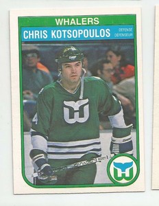 1982-83 OPC #124 CHRIS KOTSOPOULOS ROOKIE HARTFORD WHALERS O-PEE-CHEE