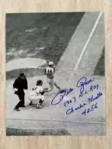 RARO Pete Rose ROOKIE Auto Firmato 8x10 Foto 1963 NL ROY CHARLIE TRAMBUSTO 4256 - Foto 1 di 2