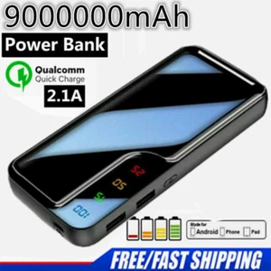 2024 Super 9000000mAh 2 USB Portable Charger External Power Bank for Cell Phone - Picture 1 of 15
