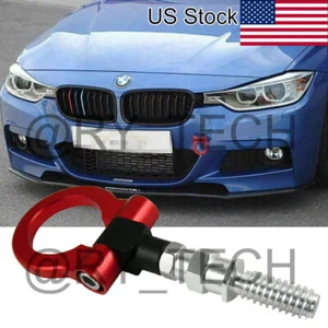 1Pc Aluminum JDM Red Sporty Track Racing Tow Hook For BMW 1 3 5 6 X5 X6 Z4 MINI - Picture 1 of 10