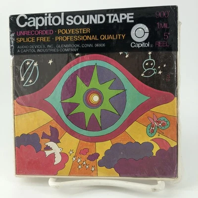 Cinta de sonido Capitol sin grabar 5” carrete a carrete 900' 1. MIL Retro Hippie En Caja Foto 1 de 4