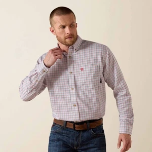 NWT Ariat Men's FR Gauge Work Shirt Black Red Blue Stripe Size 3XL Plaid - Picture 1 of 14