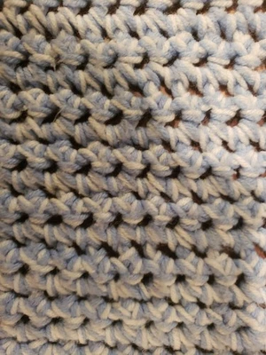 手工钩针毯婴儿蓝色-舒适Cottagecore 52x68英寸大号阿富汗 — 第 1/4 张图片