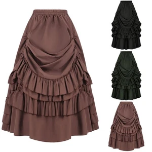 Gothic Women's Party Dress featuring a Unique Irregular Ruffled Design - Picture 1 of 37