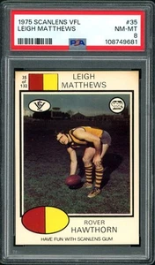 PSA 8 - 1975 Hawthorn Hawks VFL AFL Scanlens Graded Card - Leigh Matthews - Picture 1 of 3
