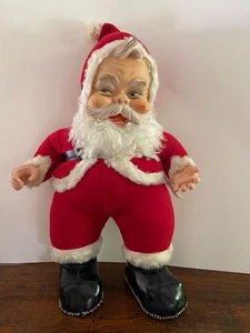 Antique 1950s Coca-Cola SANTA CLAUS Rushton Co. Plush 15 " DOLL Black Boots RARE - Picture 1 of 12