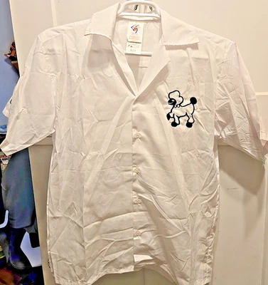 Halloween custume 50's Poodle Blouse Short Sleeve Camp Shirt W/ Poodle Blouse - Image 1 of 4