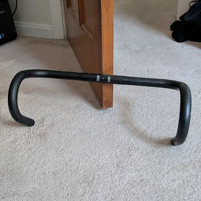 42cm 420mm Aluminum Alloy Bike Compact Drop Bar Road Black 25.4 Clamp - Image 1 of 4