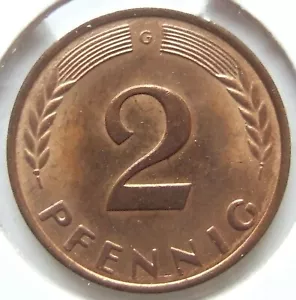 Münze Bundesrepublik Deutschland 2 Pfennig 1961 G in Stempelglanz - Bild 1 von 2