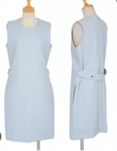 NUEVO SIN ETIQUETAS Theory Bebé Azul Claro Crepé Cambio Vaina Vestido Sin Mangas 8 - Imagen 1 de 7