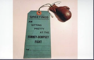 VERY RARE 1927 CHAMPIONSHIP JACK DEMPSEY vs GENE TUNNEY boxing postcard souvenir - Picture 1 of 2