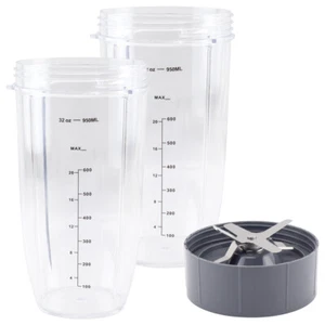 2 Pack 32 oz Cup and Extractor Blade for NutriBullet NB-101B NB-101S NB-201 - Picture 1 of 7