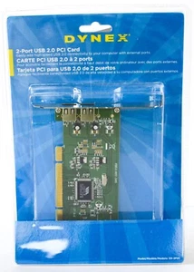 Dynex Model DX-2P2C 2-Port USB 2.0 PCI Card New - Picture 1 of 2