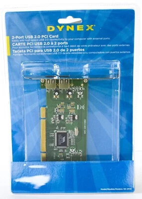 Dynex Model DX-2P2C 2-Port USB 2.0 PCI Card New  - Image 1 of 2